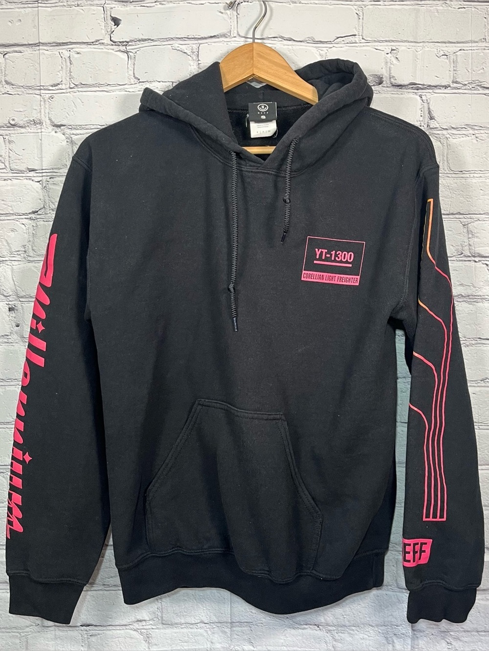 Star Wars NEFF Milllenium Falcon YT-1300 Sweatshirt Mens Size Small Black Hoodie